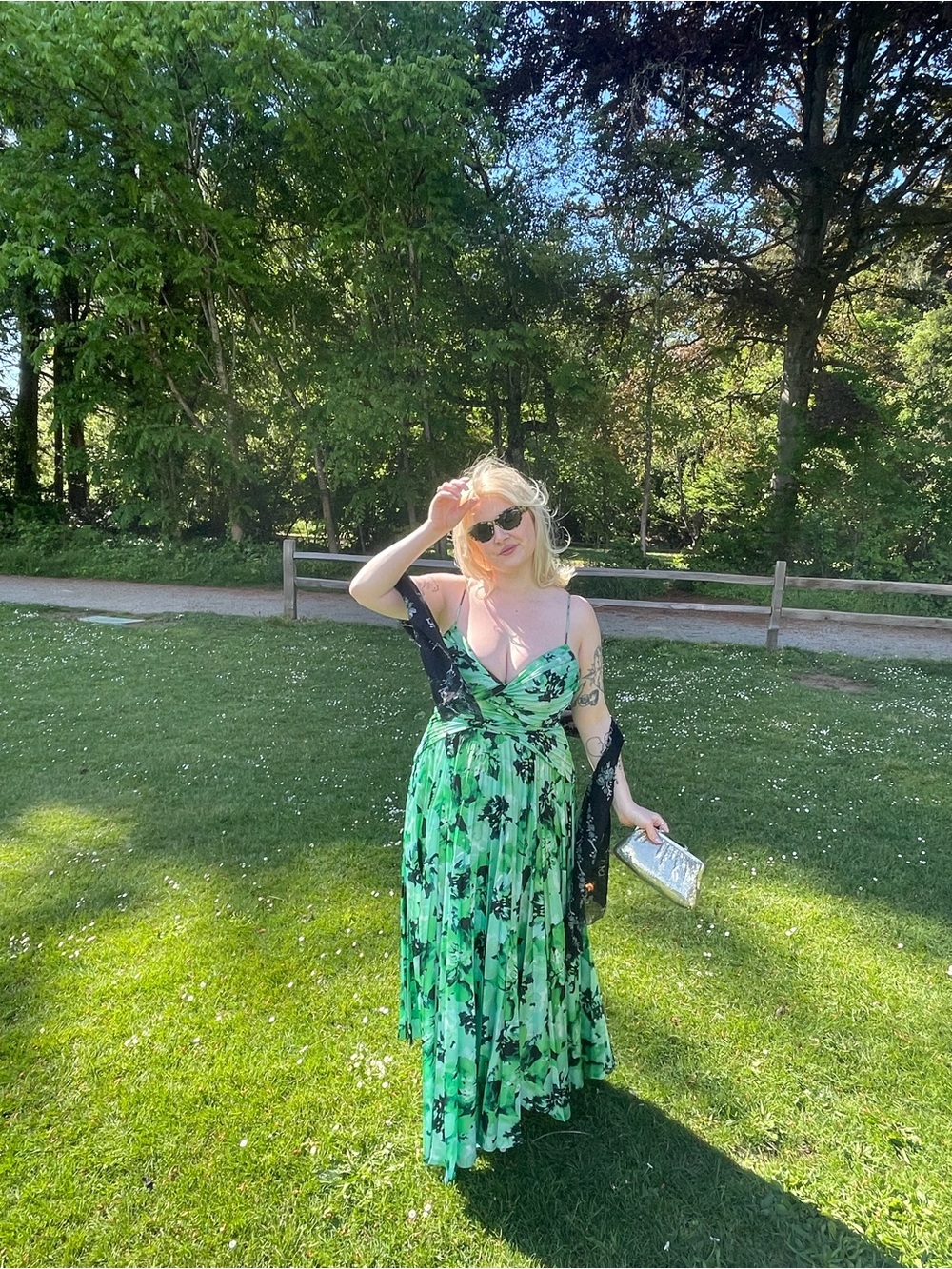Acler Green Floral Twist-Front Maxi Dress - Picture 10 of 10